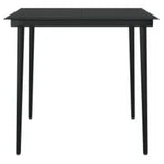 5 Piece Garden Dining Set with Cushions Black