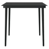5 Piece Garden Dining Set with Cushions Black - Rear View