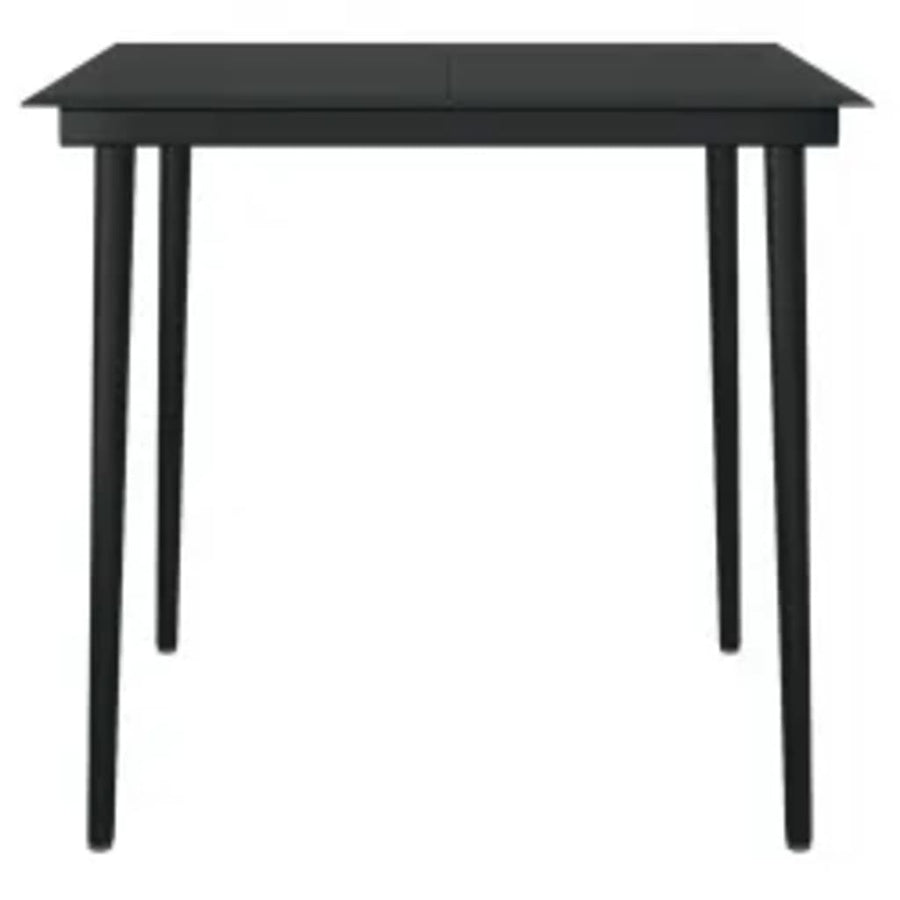 5 Piece Garden Dining Set with Cushions Black