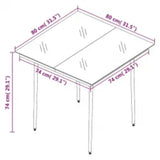 5 Piece Garden Dining Set with Cushions Black - Close-Up Angle