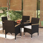 5 Piece Garden Dining Set with Cushions Black