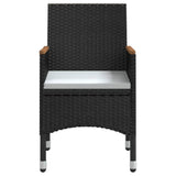 5 Piece Garden Dining Set with Cushions Black