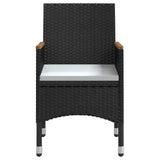 5 Piece Garden Dining Set with Cushions Black - Top-Down View