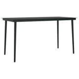 5 Piece Garden Dining Set with Cushions Black - 45-Degree Angle
