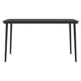 7 Piece Garden Dining Set with Cushions Black