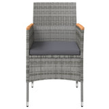 3 Piece Outdoor Dining Set with Cushions Grey and Black - Top-Down View