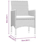 3 Piece Outdoor Dining Set with Cushions Grey and Black - Close-Up Angle
