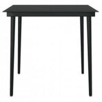 5 Piece Outdoor Dining Set with Cushions Grey and Black