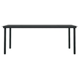 7 Piece Garden Dining Set with Cushions Black - Rear View