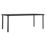 9 Piece Garden Dining Set with Cushions Black