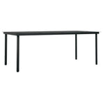 9 Piece Garden Dining Set with Cushions Black