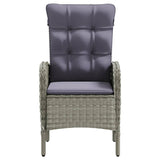 3 Piece Outdoor Dining Set with Cushions Grey and Black - Top-Down View