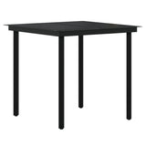 3 Piece Outdoor Dining Set with Cushions Grey and Black - 45-Degree Angle