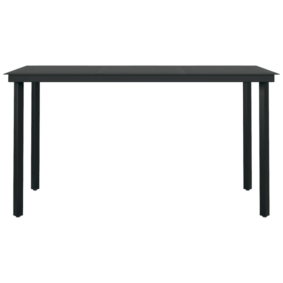 5 Piece Outdoor Dining Set with Cushions Grey and Black