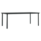 7 Piece Garden Dining Set with Cushions Grey and Black - 45-Degree Angle
