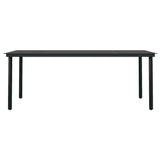 7 Piece Garden Dining Set with Cushions Grey and Black