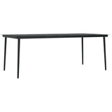 7 Piece Garden Dining Set with Cushions Black - 45-Degree Angle