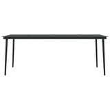 7 Piece Garden Dining Set with Cushions Black