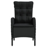 9 Piece Garden Dining Set with Cushions Black - Top-Down View