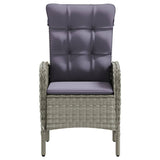 3 Piece Outdoor Dining Set with Cushions Grey and Black - Top-Down View