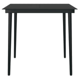 3 Piece Outdoor Dining Set with Cushions Grey and Black - Rear View