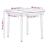 3 Piece Outdoor Dining Set with Cushions Grey and Black - Low Angle