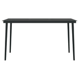 5 Piece Outdoor Dining Set with Cushions Grey and Black