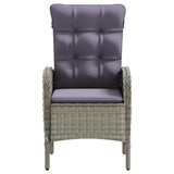 7 Piece Garden Dining Set with Cushions Grey and Black - Top-Down View