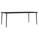 7 Piece Garden Dining Set with Cushions Grey and Black