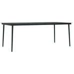 7 Piece Garden Dining Set with Cushions Grey and Black