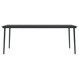 7 Piece Garden Dining Set with Cushions Grey and Black - Rear View