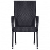 3 Piece Outdoor Dining Set Black