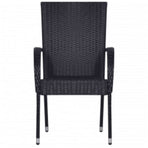 3 Piece Garden Dining Set Black
