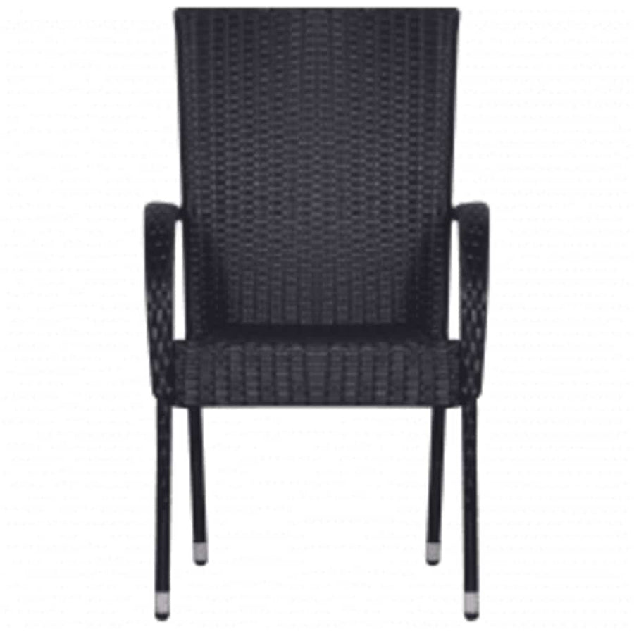3 Piece Garden Dining Set Black