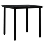 3 Piece Garden Dining Set Black