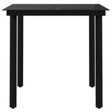 3 Piece Outdoor Dining Set Black - Rear View
