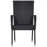 5 Piece Outdoor Dining Set Black