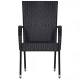 5 Piece Outdoor Dining Set Black - Top-Down View