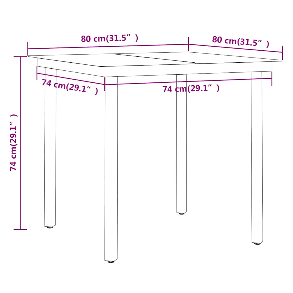 3 Piece Garden Dining Set Brown and Black