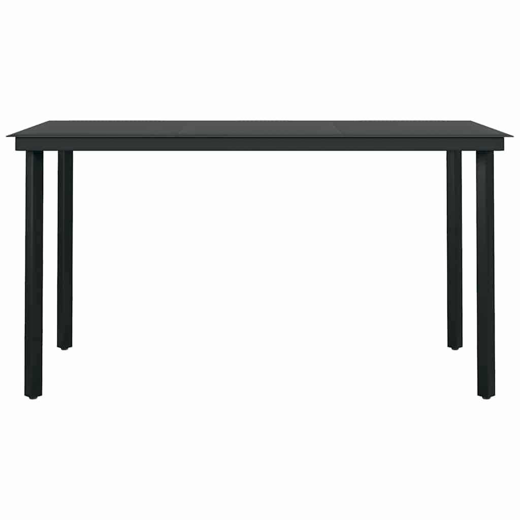 7 Piece Garden Dining Set Brown and Black