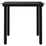 5 Piece Garden Dining Set Grey and Black