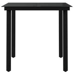 5 Piece Garden Dining Set Grey and Black