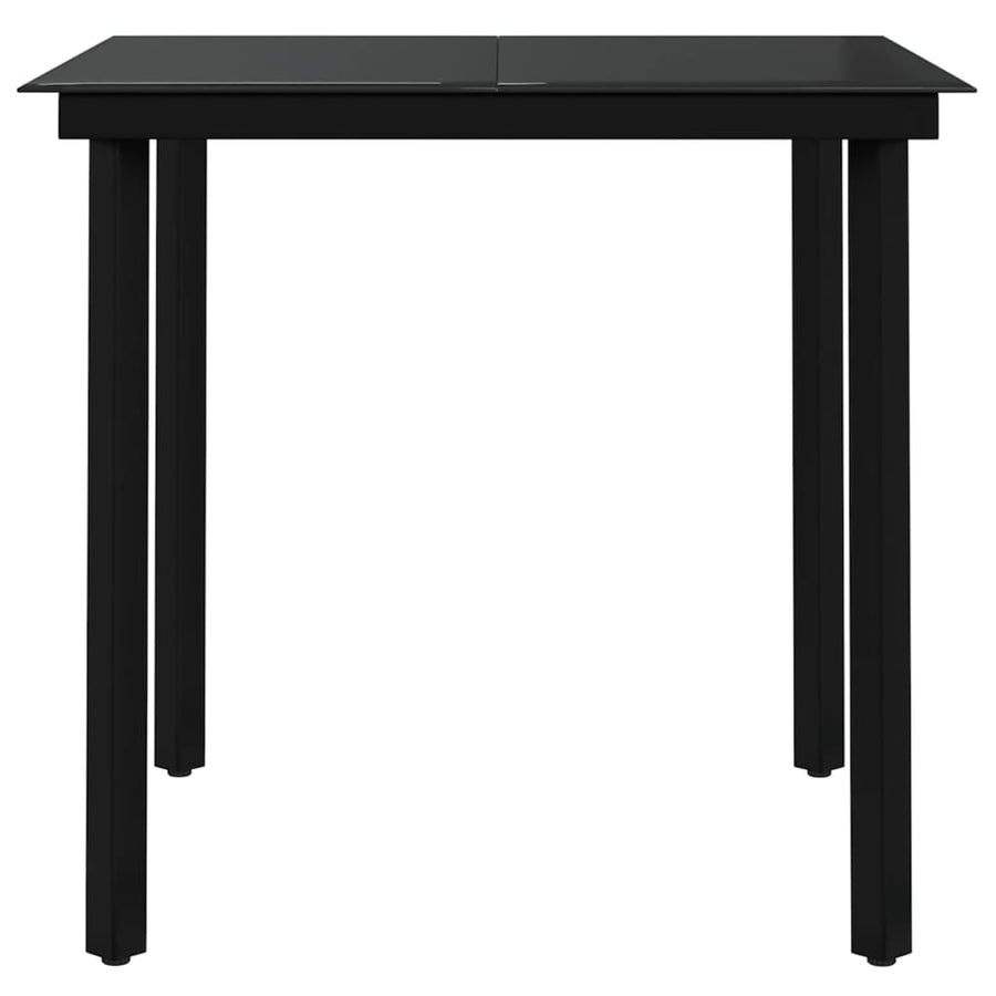 5 Piece Garden Dining Set Grey and Black