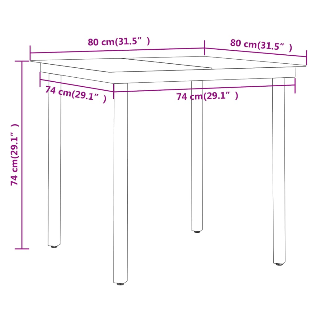 5 Piece Garden Dining Set Grey and Black