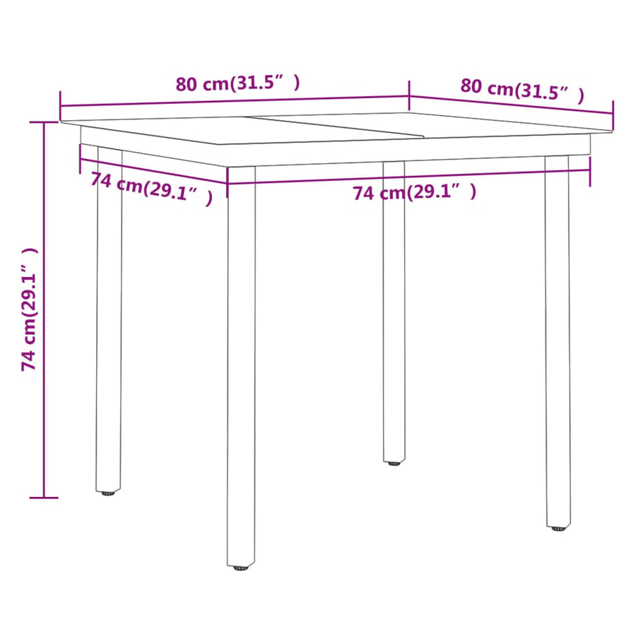 5 Piece Garden Dining Set Grey and Black