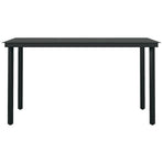 5 Piece Garden Dining Set Grey and Black