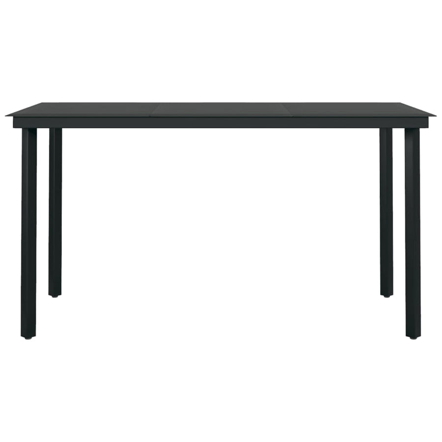 5 Piece Garden Dining Set Grey and Black
