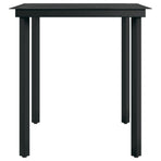 5 Piece Garden Dining Set Grey and Black