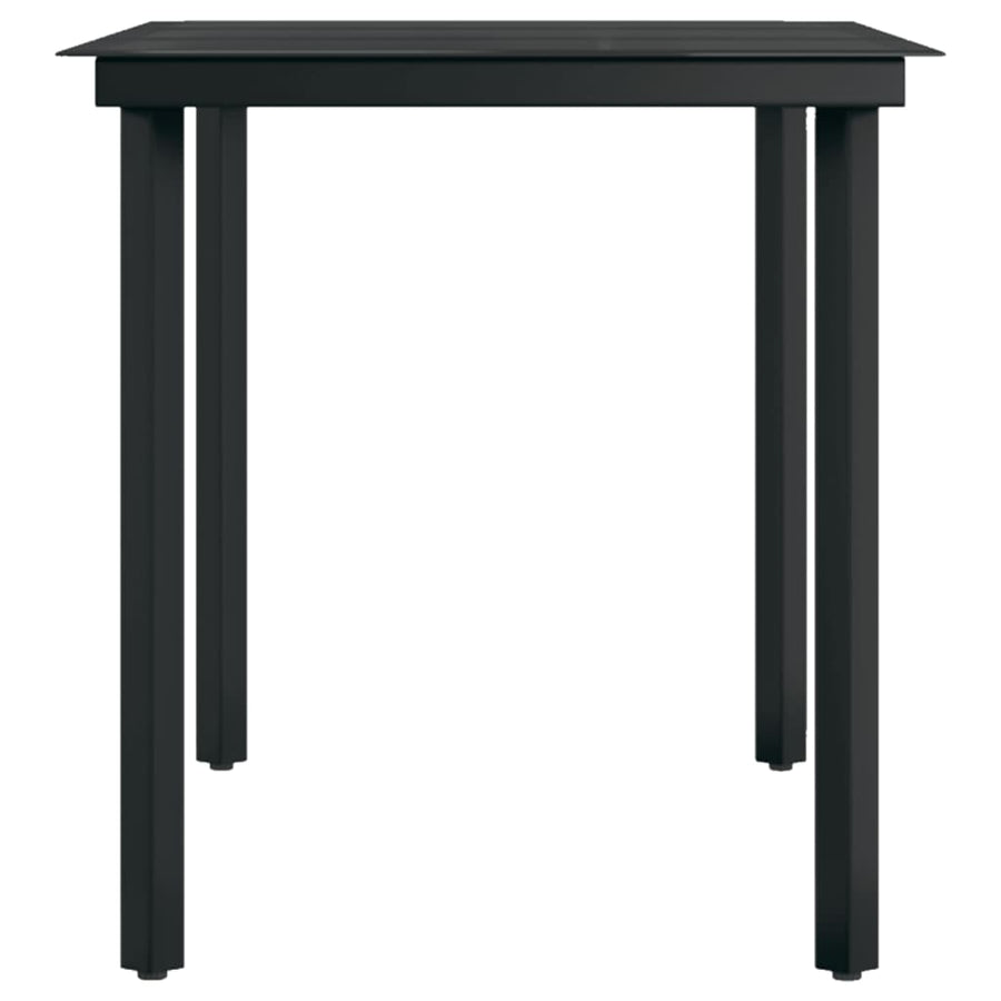 5 Piece Garden Dining Set Grey and Black