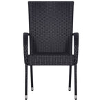 3 Piece Garden Dining Set Black